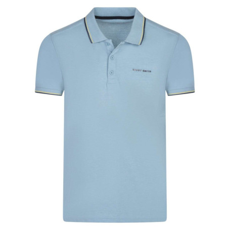 Polo en coton bleu uni avec une coupe droite...