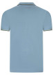 Thumbnail Polo en coton bleu uni avec une coupe droite liseré sur le col et les manches - Image 2