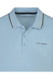 Thumbnail Polo en coton bleu uni avec une coupe droite liseré sur le col et les manches - Image 3