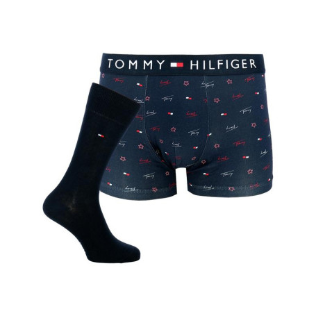 Coffret Boxer et Chaussettes marine en coton...