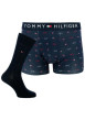 Thumbnail Coffret Boxer et Chaussettes marine en coton all-over