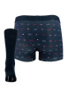 Thumbnail Coffret Boxer et Chaussettes marine en coton all-over - Image 2