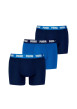 Thumbnail Lot de 3 boxers en coton bleu uni avec une coupe fermée