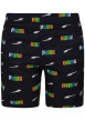 Thumbnail Short de bain bleu marine coupe droite avec imprimé nom de la marque multicolore