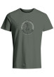 Thumbnail T-shirt en coton kaki avec flocage poitrine coupe regular fit et col rond