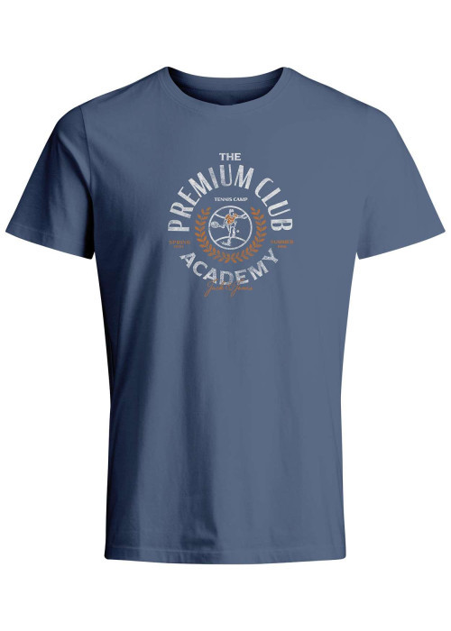 T-shirt en coton bleu avec une coupe regular fit et un col rond