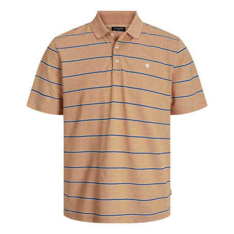 Polo orange à rayures avec un col boutonné et...