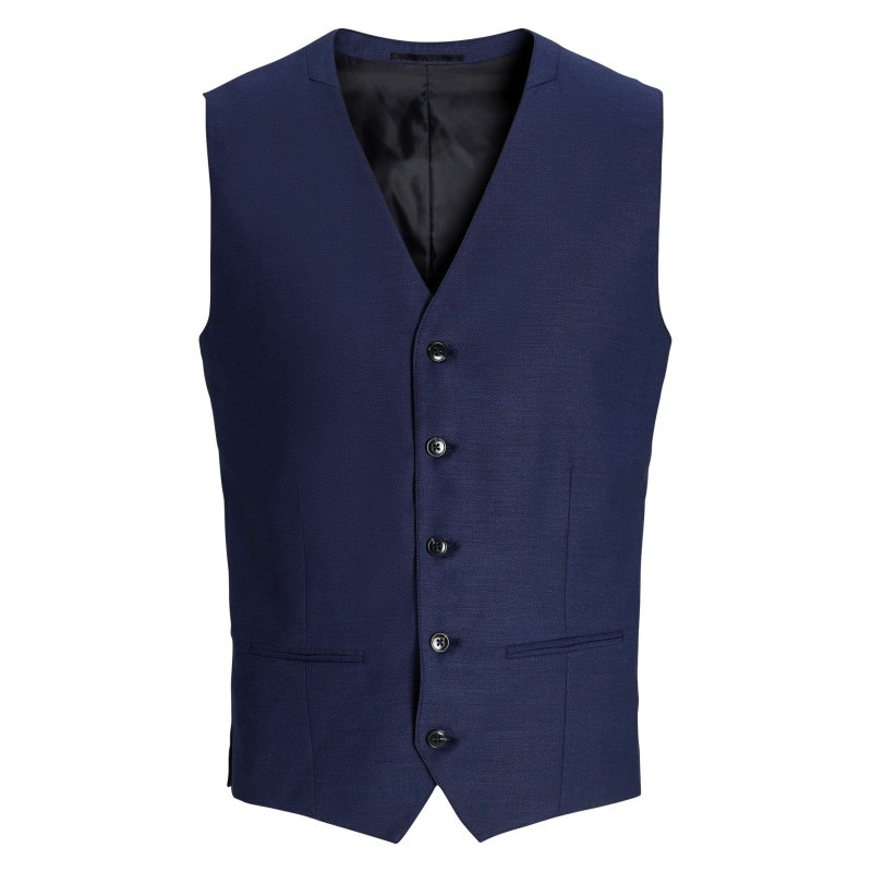 Premium By Jack & Jones - Gilet De Costume En Laine Mélangée Marine Avec Col V Et Coupe Slim - Marine