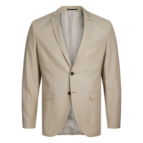 Veste de costume en laine mélangée beige avec...