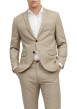 Thumbnail Veste de costume en laine mélangée beige avec coupe slim fit et col cranté - Image 2