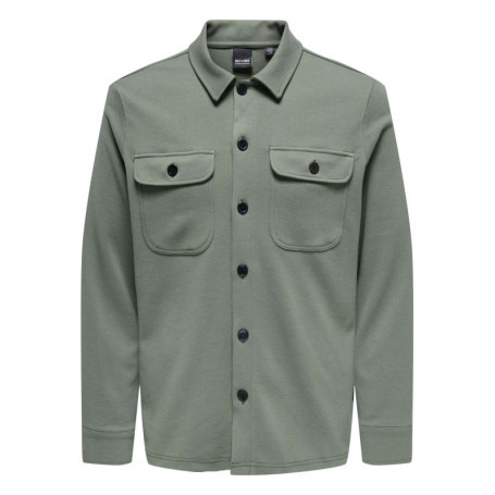 Chemise anthracite unie avec une coupe droite...