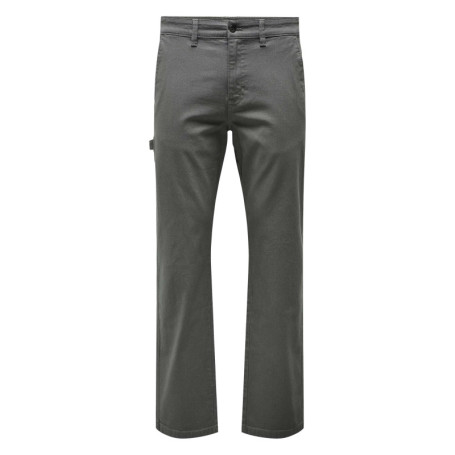 Pantalon en coton anthracite uni avec une coupe...