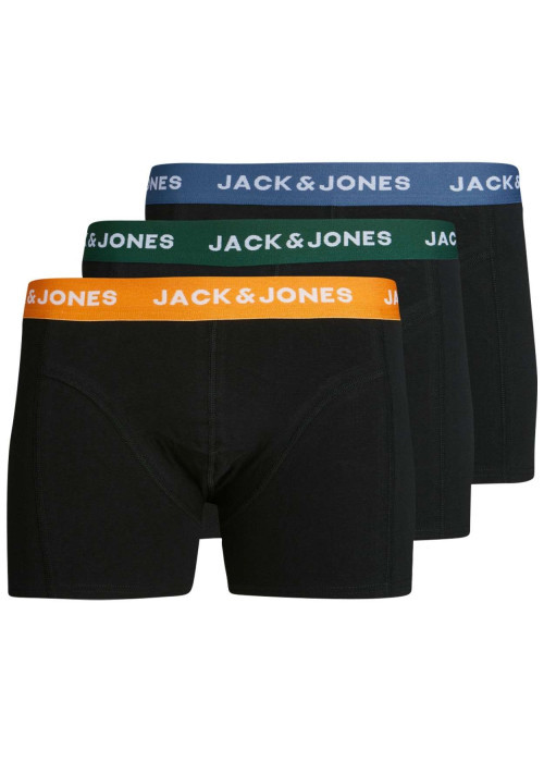 Lot de 3 boxers classiques en coton noir uni avec une coupe fermée