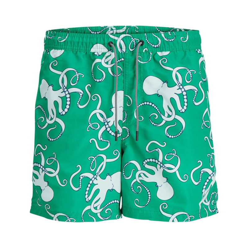 Jack & Jones - Short De Bain Vert Coupe Regular Fit Imprimé Avec Un Cordon De Serrage - Vert Jack & Jones - Short De Bain Vert Coupe Regular Fit Imprimé Avec Un Cordon De Serrage - Vert