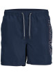 Thumbnail Short de bain marine uni avec une coupe regular fit et un cordon