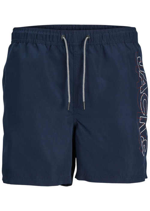 Short de bain marine uni avec une coupe regular fit et un cordon