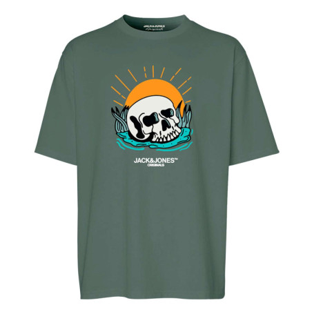 T-shirt en coton kaki uni coupe droite avec un...