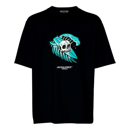 T-shirt en coton noir uni coupe droite avec un...