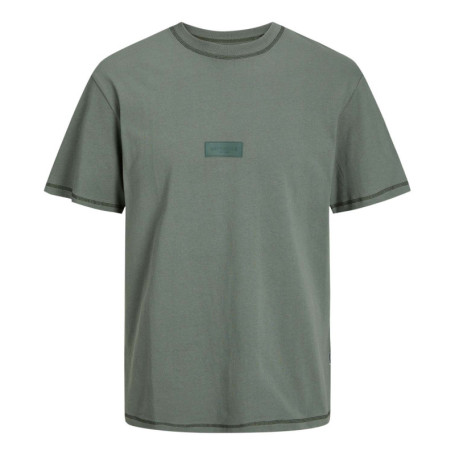 T-shirt en coton kaki uni avec une coupe droite...