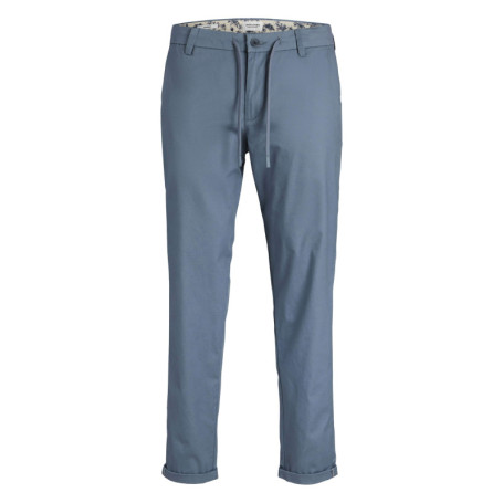 Pantalon en coton bleu imprimé avec une coupe...