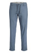 Thumbnail Pantalon en coton bleu imprimé avec une coupe chino et poches latérales