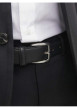 Thumbnail Ceinture noire unie avec une boucle argentée et un passant en simili - Image 2