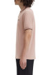 Thumbnail Polo en coton rose uni avec un col à deux boutons roses et une coupe droite - Image 2