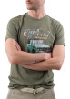 Thumbnail T-shirt en coton kaki imprimé voiture avec une coupe droite et un col rond - Image 2