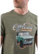 Thumbnail T-shirt en coton kaki imprimé voiture avec une coupe droite et un col rond - Image 3