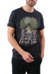 Thumbnail T-shirt en coton anthracite imprimé jungle avec une coupe droite et un col rond