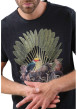 Thumbnail T-shirt en coton anthracite imprimé jungle avec une coupe droite et un col rond - Image 3