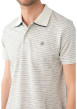 Thumbnail Polo en coton écru rayé avec un col boutonné et une coupe droite - Image 2