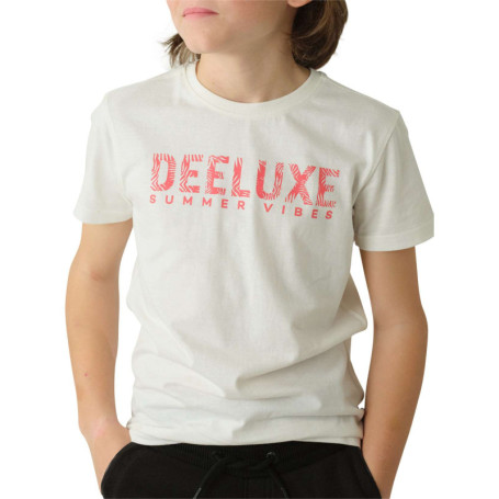 T-shirt en coton blanc et rose avec une coupe...