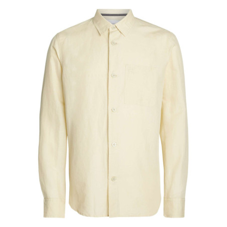 Chemise en coton et lin mélangé tilleul avec...