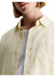 Thumbnail Chemise en coton et lin mélangé tilleul avec une coupe slim et un col français - Image 4