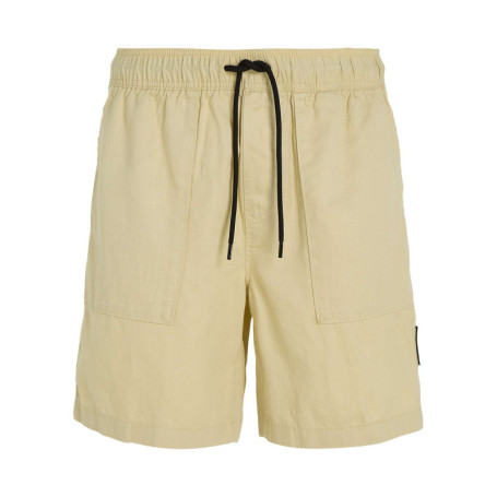 Short de jogging en coton et lin mélangé...