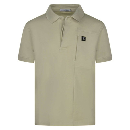 Polo en coton sable uni avec des manches...