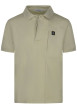 Thumbnail Polo en coton sable uni avec des manches courtes et un col boutonné caché