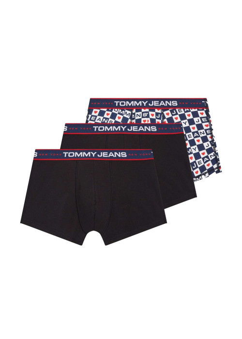 Lot de 3 Boxers classique en coton mélangé noir unis coupe fermée