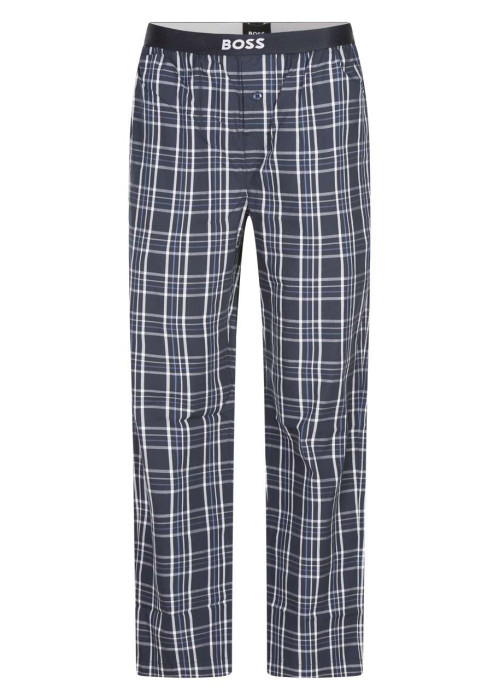 Pantalon de pyjama en coton nuit avec un imprimé à carreaux et une coupe droite