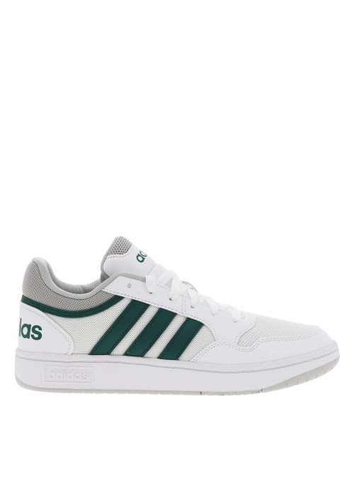 Baskets basses tennis Hoops blanches à lacets plats en mesh et similcuir - Image 2