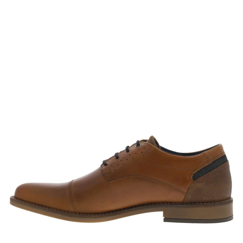 Bullboxer - Derbies En Cuir Cognac Et Marine à Talon Plat Avec Des Lacets Ronds - Cognac Bullboxer - Derbies En Cuir Cognac Et Marine à Talon Plat Avec Des Lacets Ronds - Cognac