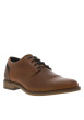 Thumbnail Derbies en cuir cognac et marine à talon plat avec des lacets ronds - Image 3