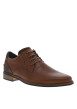 Thumbnail Derbies en cuir cognac à talon plat avec lacets ronds et fentes sur les côtés - Image 3