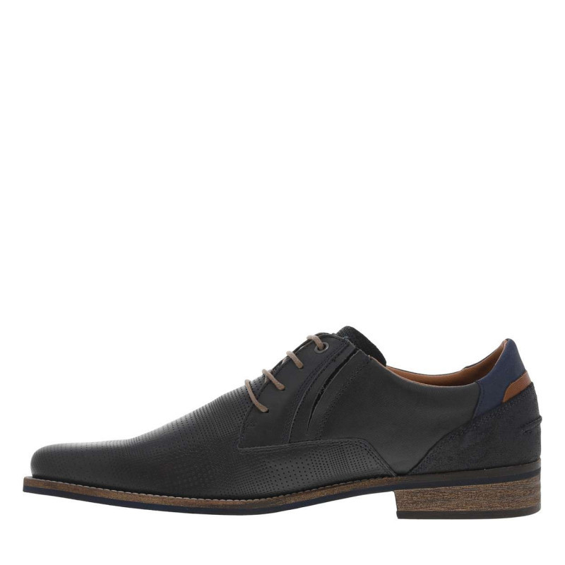 Bullboxer - Derbies En Cuir Noires à Talon Plat Avec Fentes Sur Les Côtés Et Lacets Ronds - Noires Bullboxer - Derbies En Cuir Noires à Talon Plat Avec Fentes Sur Les Côtés Et Lacets Ronds - Noires