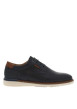 Thumbnail Baskets basses derbies en cuir bleu marine et marron avec des lacets ronds