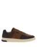 Thumbnail Baskets basses en cuir cognac avec des lacets plats et micro points