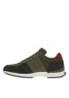 Thumbnail Baskets basses en cuir kaki avec une semelle running et des lacets plats - Image 2