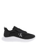 Thumbnail Baskets basses noires avec des lacets ronds et une semelle running blanche