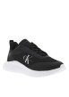 Thumbnail Baskets basses noires avec des lacets ronds et une semelle running blanche - Image 3